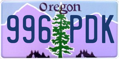 OR license plate 996PDK