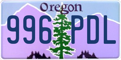OR license plate 996PDL