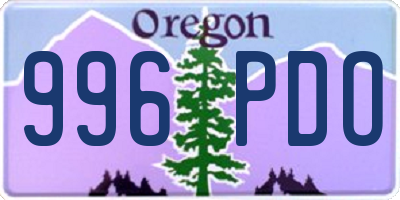 OR license plate 996PDO