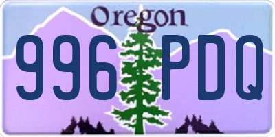 OR license plate 996PDQ