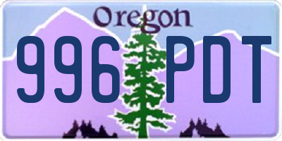 OR license plate 996PDT