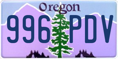 OR license plate 996PDV
