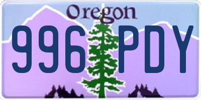 OR license plate 996PDY