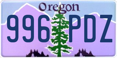 OR license plate 996PDZ