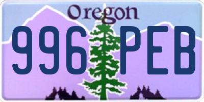 OR license plate 996PEB