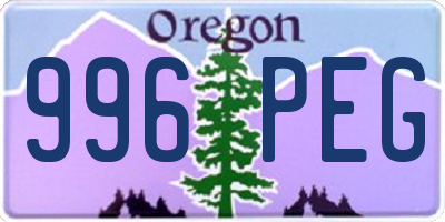 OR license plate 996PEG