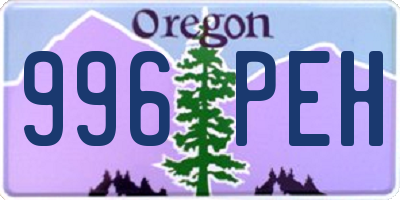 OR license plate 996PEH