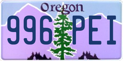 OR license plate 996PEI