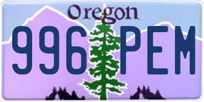 OR license plate 996PEM