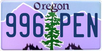 OR license plate 996PEN