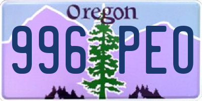 OR license plate 996PEO