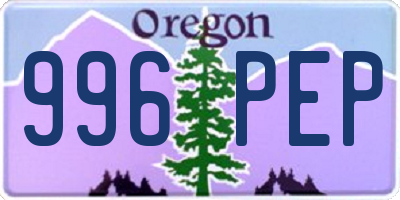 OR license plate 996PEP