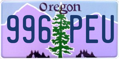 OR license plate 996PEU