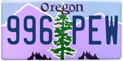 OR license plate 996PEW