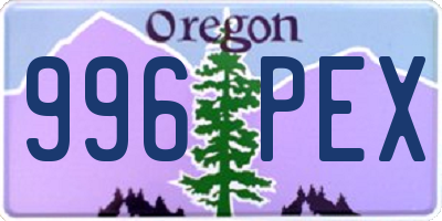 OR license plate 996PEX