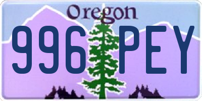 OR license plate 996PEY