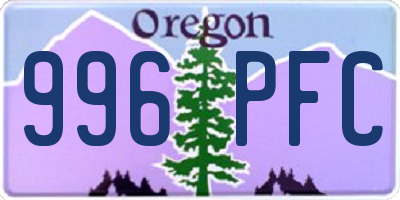 OR license plate 996PFC
