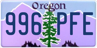 OR license plate 996PFE