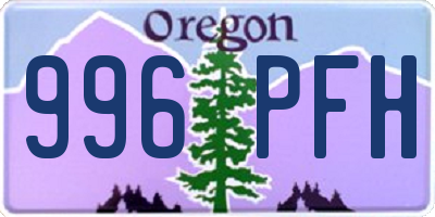 OR license plate 996PFH