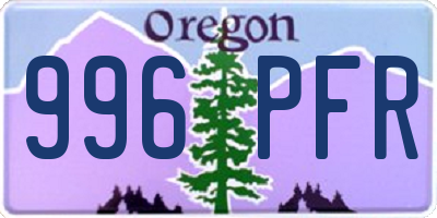 OR license plate 996PFR