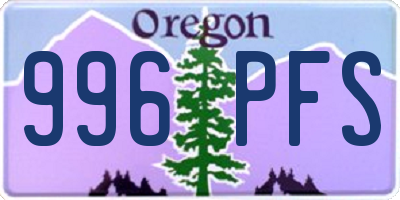 OR license plate 996PFS