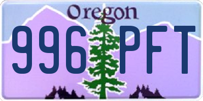 OR license plate 996PFT