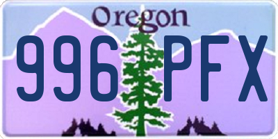 OR license plate 996PFX