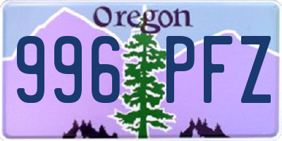 OR license plate 996PFZ