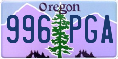 OR license plate 996PGA