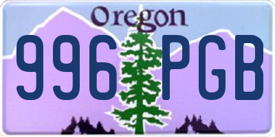 OR license plate 996PGB