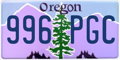 OR license plate 996PGC