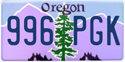 OR license plate 996PGK