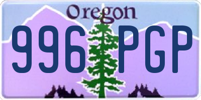 OR license plate 996PGP