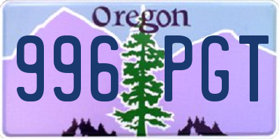 OR license plate 996PGT