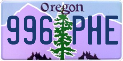 OR license plate 996PHE