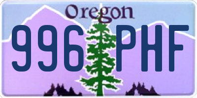 OR license plate 996PHF