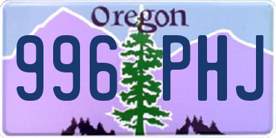 OR license plate 996PHJ