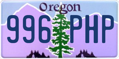 OR license plate 996PHP