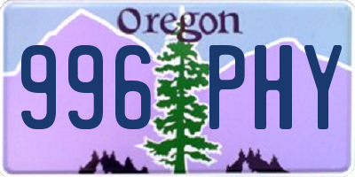 OR license plate 996PHY