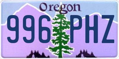 OR license plate 996PHZ