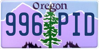OR license plate 996PID