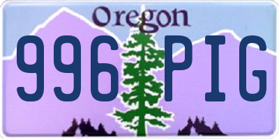 OR license plate 996PIG