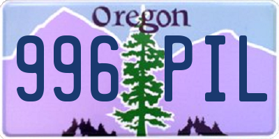 OR license plate 996PIL