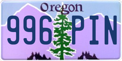 OR license plate 996PIN