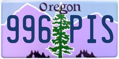OR license plate 996PIS