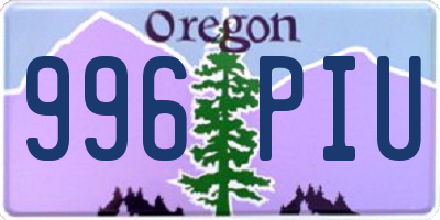 OR license plate 996PIU