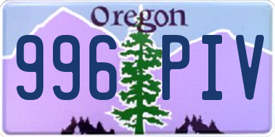 OR license plate 996PIV