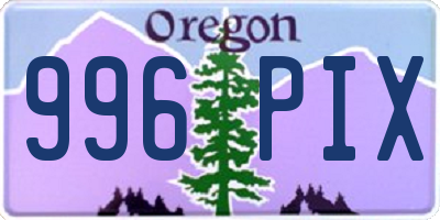 OR license plate 996PIX