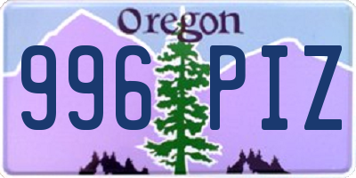 OR license plate 996PIZ