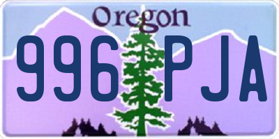 OR license plate 996PJA